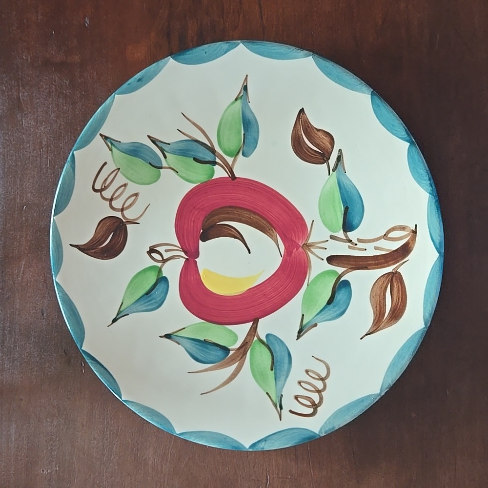 Purinton Slipware Apple Pattern Round Platter
